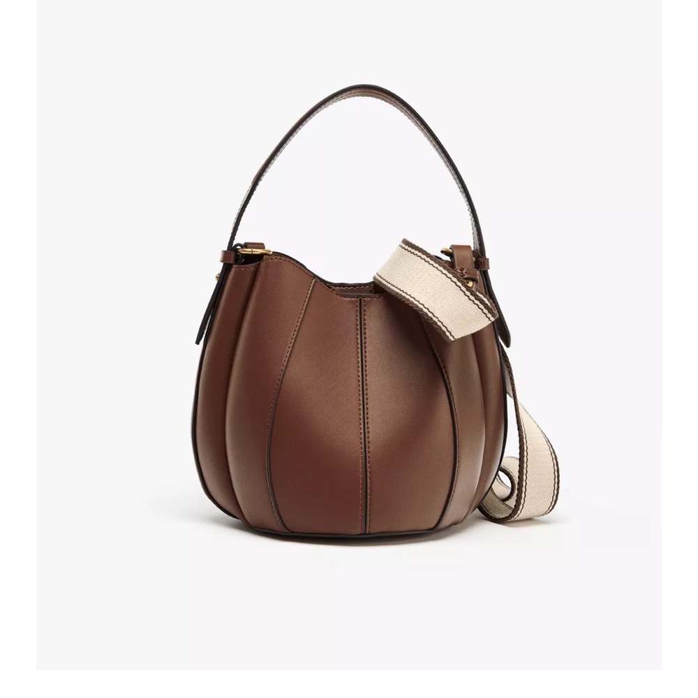 Zara Topstitched Bucket Bag